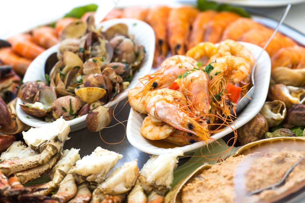 Mixed grilled seafood,